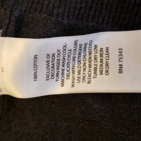 British Khaki Men's Dark Gray V Neck, Lightweight, Pull Over Sweater, Size Large - Picture 7 of 7